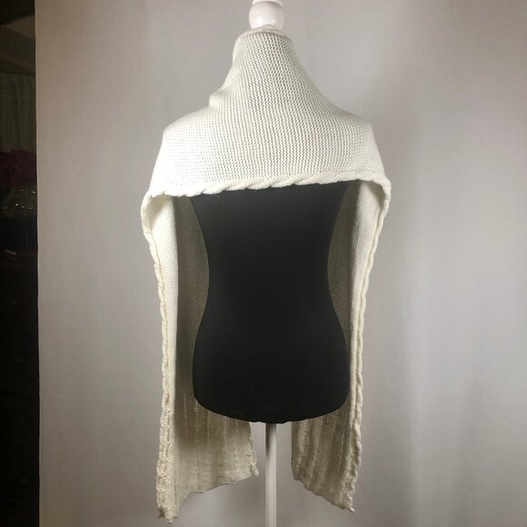 Aimee Lynn Ivory Button-Hem Knit Scarf — One Size — RN 95304 - Picture 6 of 16